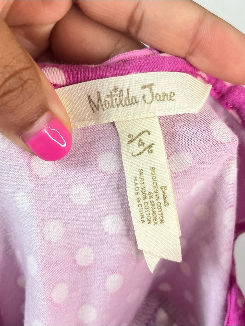 Matilda Jane Pink Polka Dot & Floral Ruffle Dress Size 4